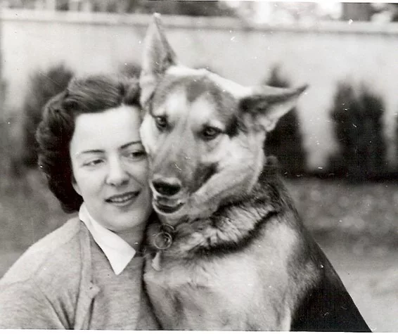 Marie with her dog Poika